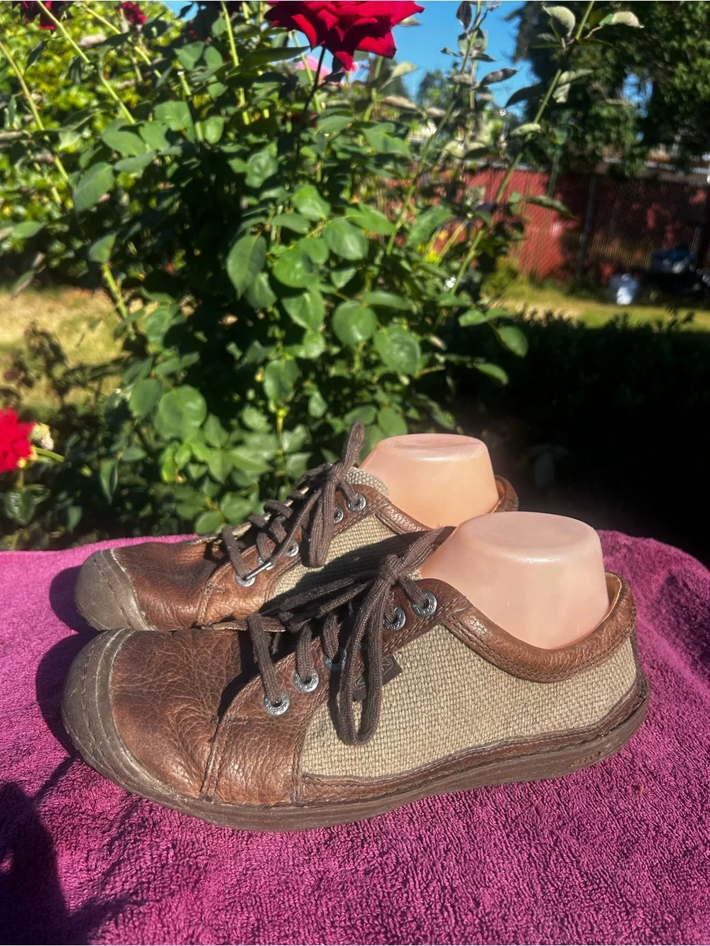 Keen Denver Mens Brown Woven Fabric Leather Outdoor Hippie Grunge Shoes Sz 9